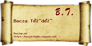 Becza Tádé névjegykártya